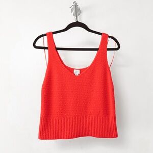 A New Day Fuzzy Fuzzy Sleeveless Winter Casual Sweater‎ Tank Top Red Medium